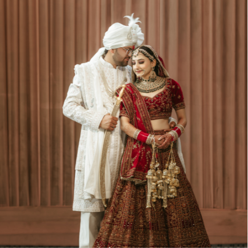 Bride and groom wedding ceremony in Chandigarh
