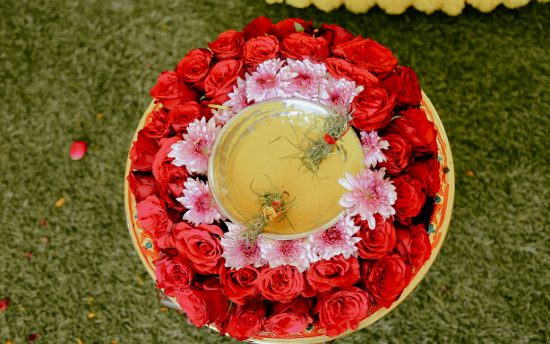 Bride enjoying Haldi ceremony in Chandigarh wedding
